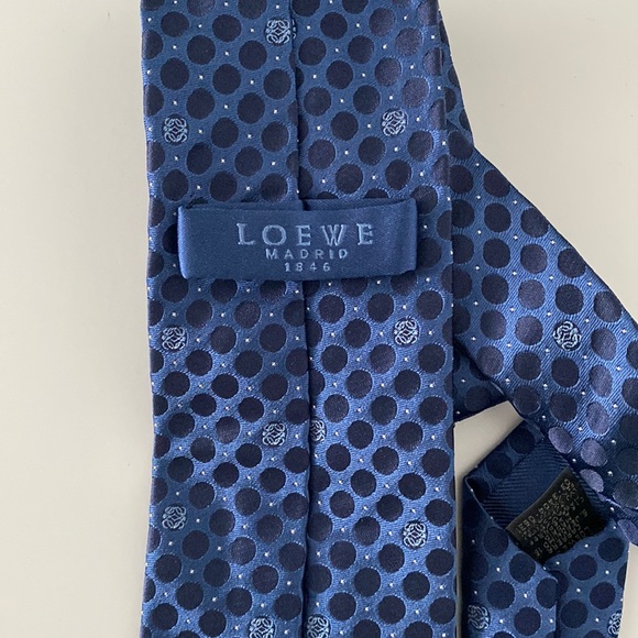 Loewe Madrid 1846 Royale Blue Logo Print Silk Tie 👔 - Picture 3 of 6